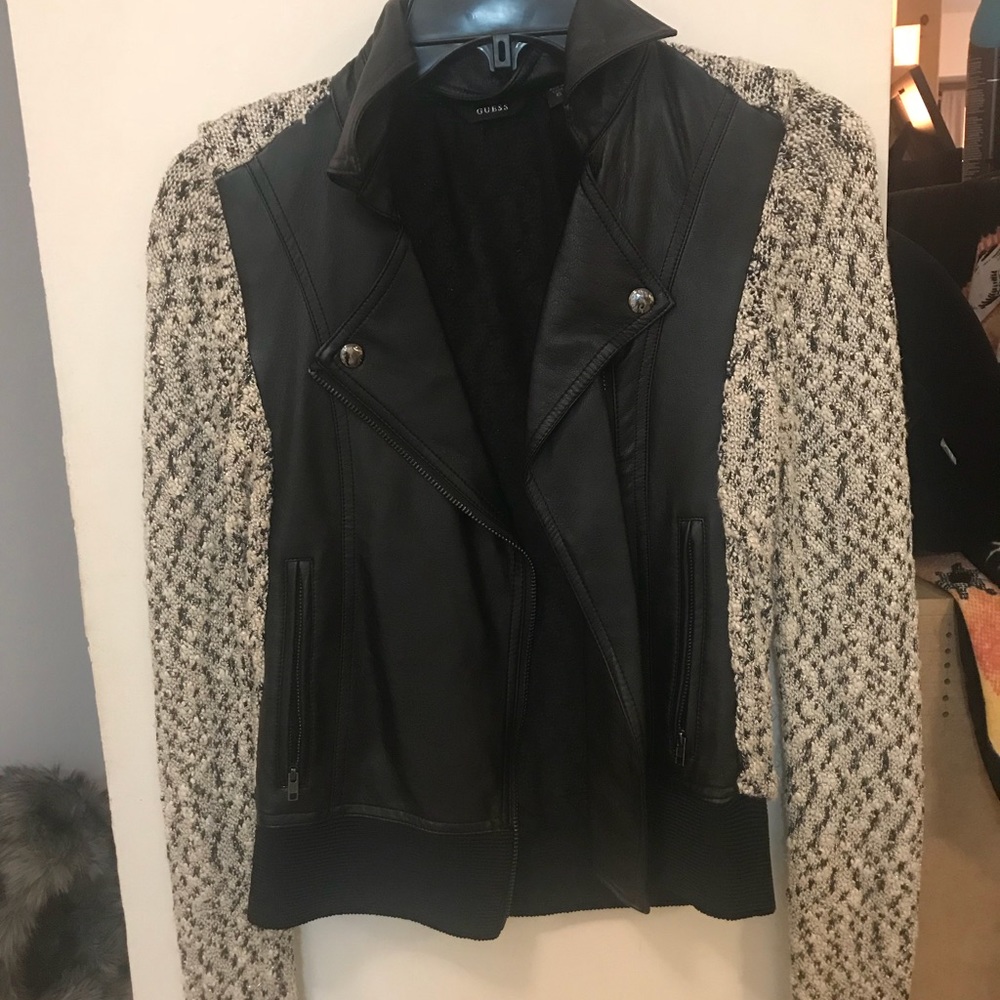 Guess black and knit jacket